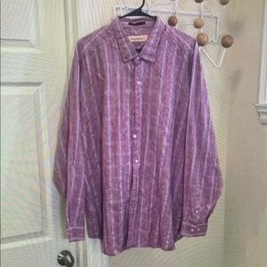 Tommy Bahama Purple Striped Women's Button Down Shirt